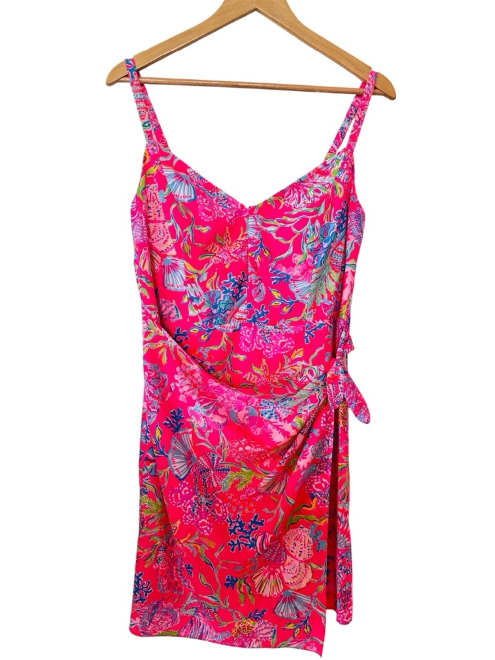Lilly Pulitzer Pink Print Wrap Mini Dress Size 10 Kentucky Derby Resort